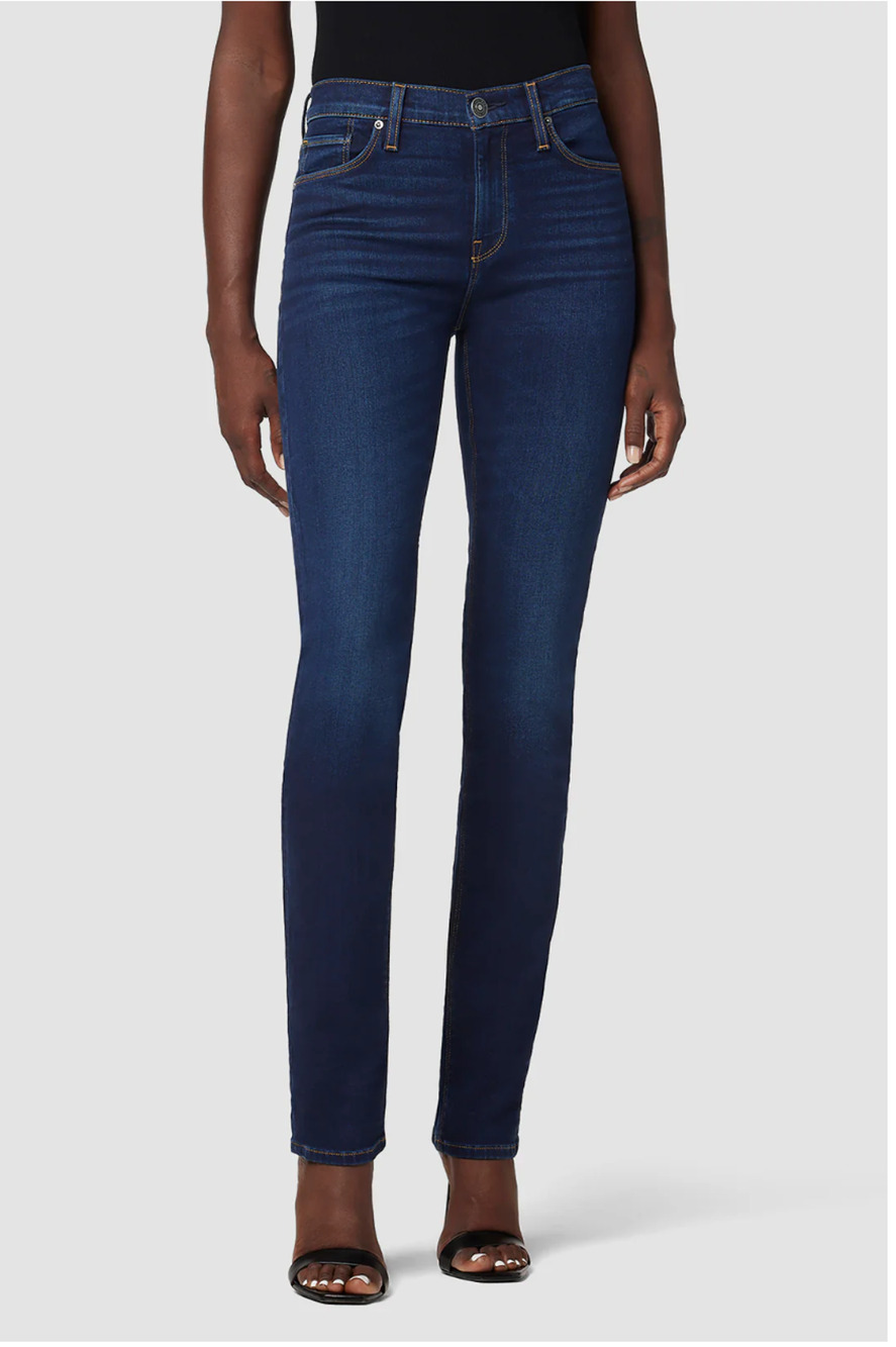 HUDSON JEANS NWT Nico Mid-Rise Straight Dark Wash Denim Jean in Requiem / 00